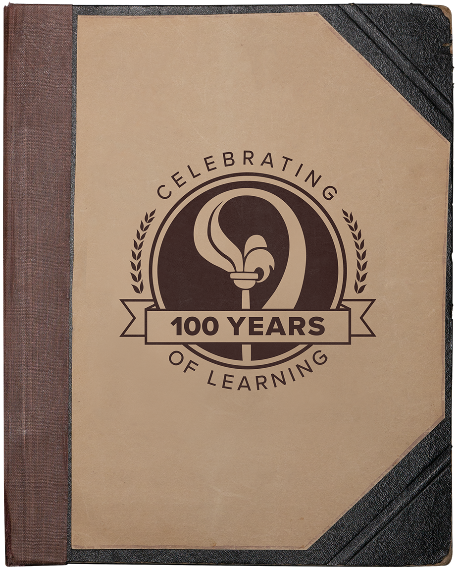 Scrapbook front cover with Open School Logo