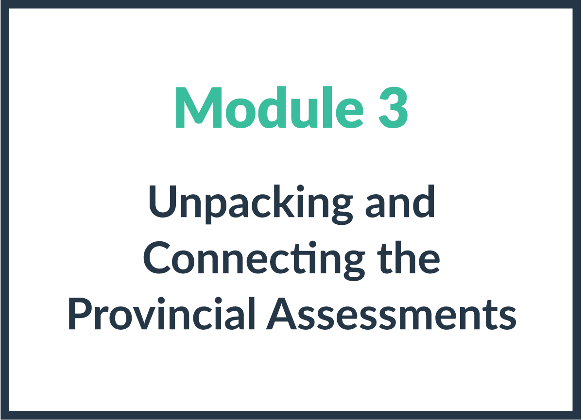 Module 3: Unpacking and Connecting the Provincial Assessments